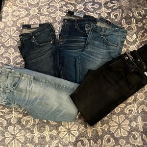 Like new -5 pairs of Tellis men’s AG JEANS 32 x 33 and 32 x 34perfect condition